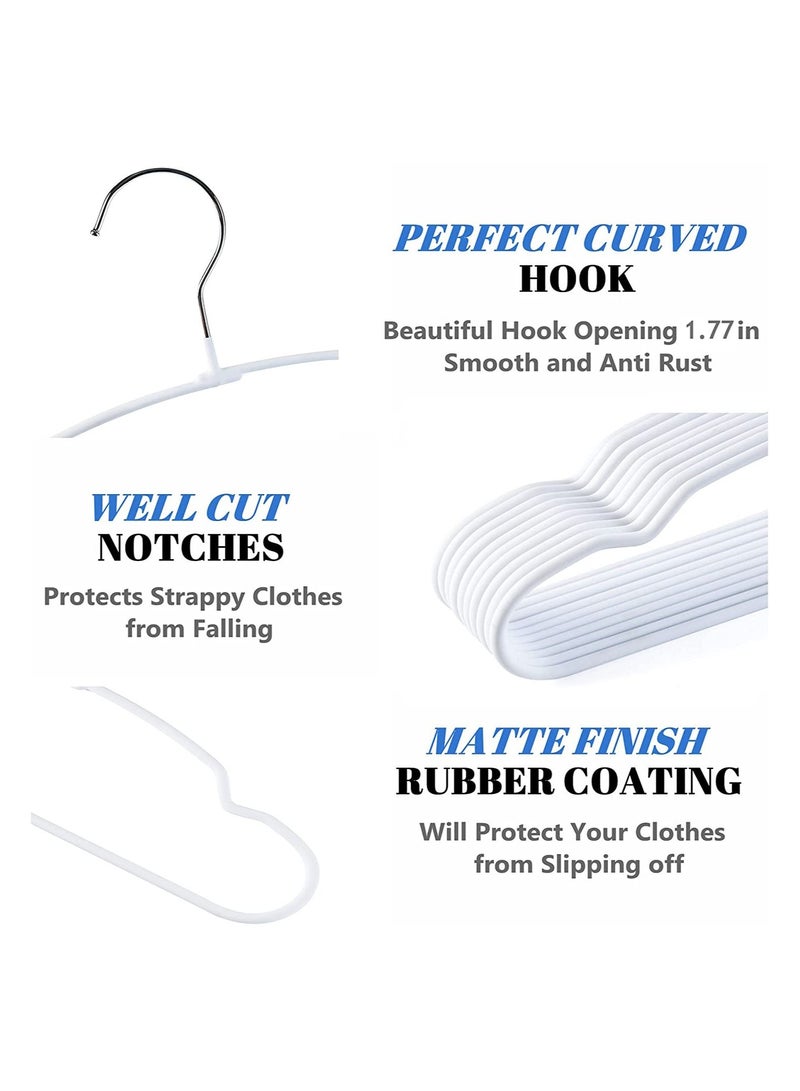 Amber Home Premium Baby Clothes Hangers Sturdy Metal Wire Coating Hanger Ultra Slim Durable Space Saving Children Toddler Kids Clothes Hangers for Shirt Coat Pants Trousers White 20 Pieces  - Image 5