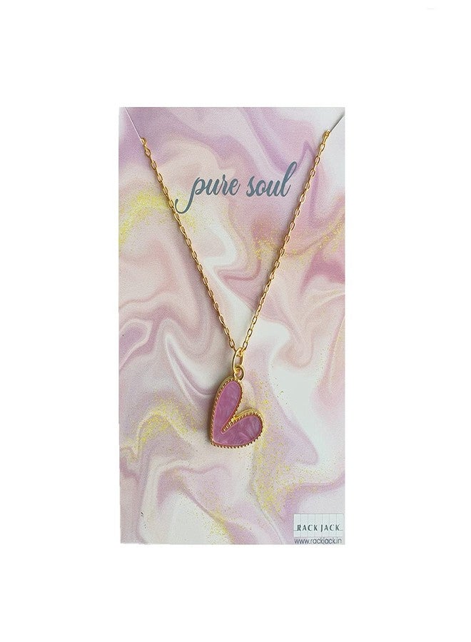Rack Jack Y2K Charm Pendant Gold Necklace Choker Jewellery Gifts for Girls Women (Glass Heart - Purple) - Image 1