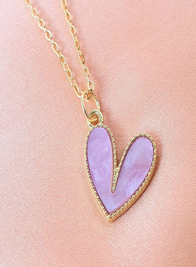 Rack Jack Y2K Charm Pendant Gold Necklace Choker Jewellery Gifts for Girls Women (Glass Heart - Purple) - Image 4