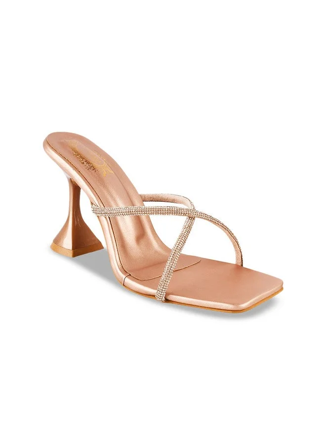 شوتوبيا Shoetopia Women’s Rhinestone Strappy  Heeled Sandals – Square Toe Mule Slides, Sparkly Crystal Thin-Strap Dress Heels with Fla Block Heel – Bridal/Party & Casual Footwear