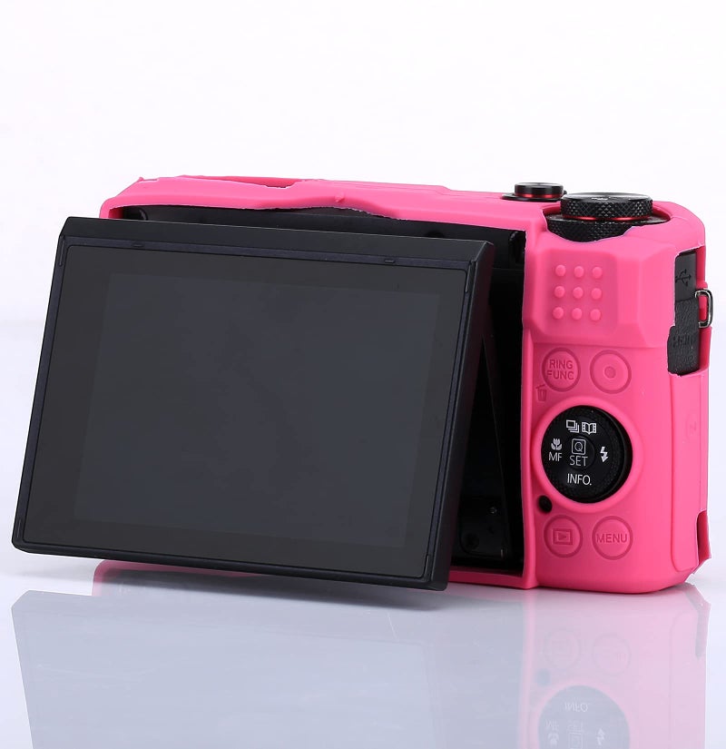 Yisau G7X Mark II Camera Case, G7X Removable Lens Cover Silicone Cover for Canon PowerShot G7X ii, G7X Accessories, Lightweight Rubber Soft Silicone Case - Rosered - Image 4