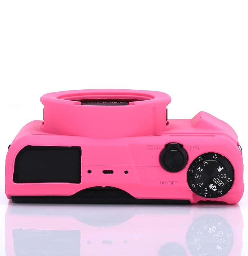 Yisau G7X Mark II Camera Case, G7X Removable Lens Cover Silicone Cover for Canon PowerShot G7X ii, G7X Accessories, Lightweight Rubber Soft Silicone Case - Rosered - Image 5