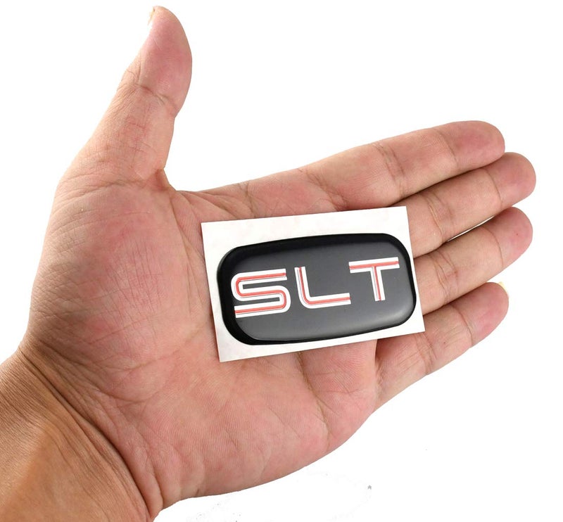 1x SLT Cab Emblem 3D Badge Nameplate Letter Logo Roof Pillar Replacement for 0207 Yukon Suburban Sierra 03 06 ChromeRed