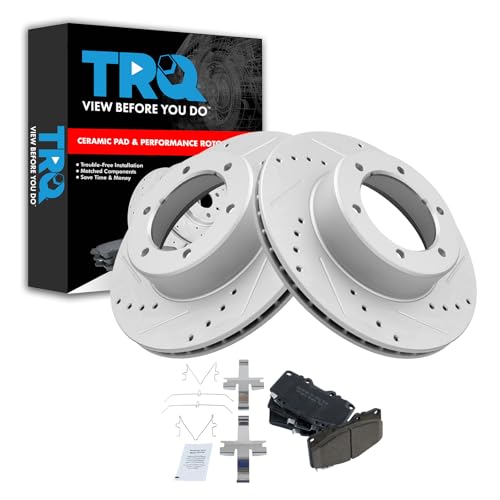 TRQ Front Performance Brake Pad & Rotor Kit Brake Pads Brake Rotors Set Ceramic Compatible with 1990-1991 Toyota 4Runner 1994-1995 Pickup - Image 2