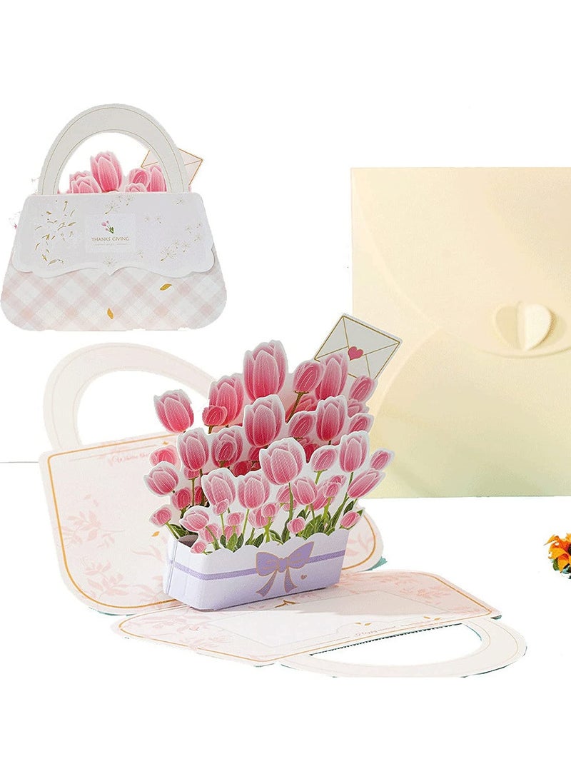 SOLARAE Pop Up Cards, Mother's Day Cards, Floral 3D Greeting Cards, Thank You Cards, Mom Cards with Envelopes, Perfect for Birthday Cards, Weddings, Anniversary, Teachers' Day Thank You Cards (3 Pieces) - Image 1