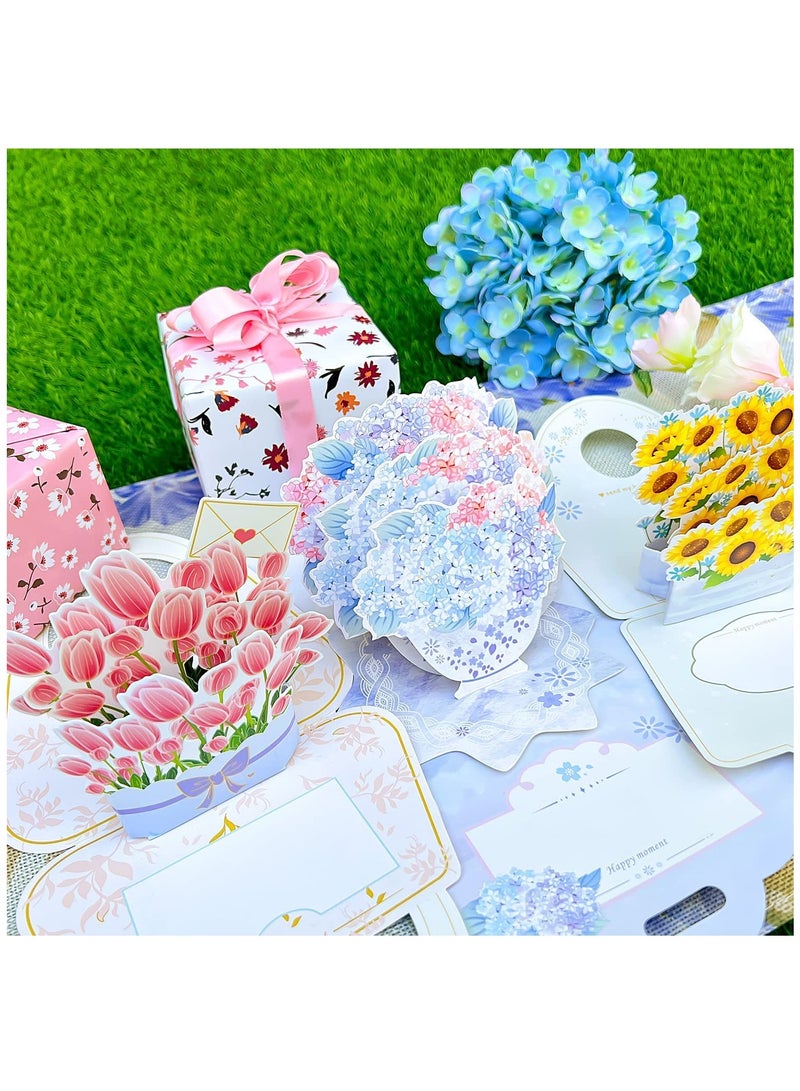SOLARAE Pop Up Cards, Mother's Day Cards, Floral 3D Greeting Cards, Thank You Cards, Mom Cards with Envelopes, Perfect for Birthday Cards, Weddings, Anniversary, Teachers' Day Thank You Cards (3 Pieces) - Image 4