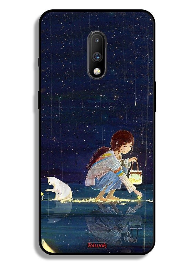 Tolwak OnePlus 7 Protective Case Cover Collecting Stars Art - Image 1