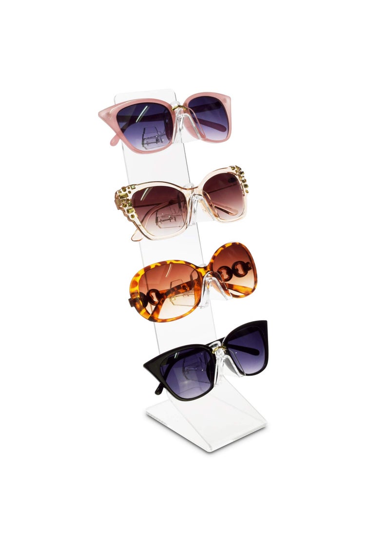 Mooca MOOCA Premium Acrylic Sunglasses Organizer Stand Sunglass Organizer Eyewear Organizer Glasses Holder Stand Eyeglass Holder Stand Fit for All Glass Sizes 4 Frames 