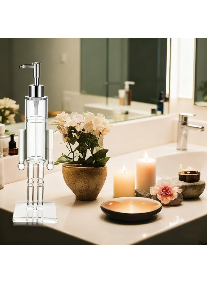 NANAO Nutcracker Soap Dispenser, Decorative Refillable  Hand Soap Bottle, Transparent Acrylic Festive Wash Liquid Lotion Pump for Holiday Bathroom & Home Kitchen Accessories Decor Gifts - Image 3