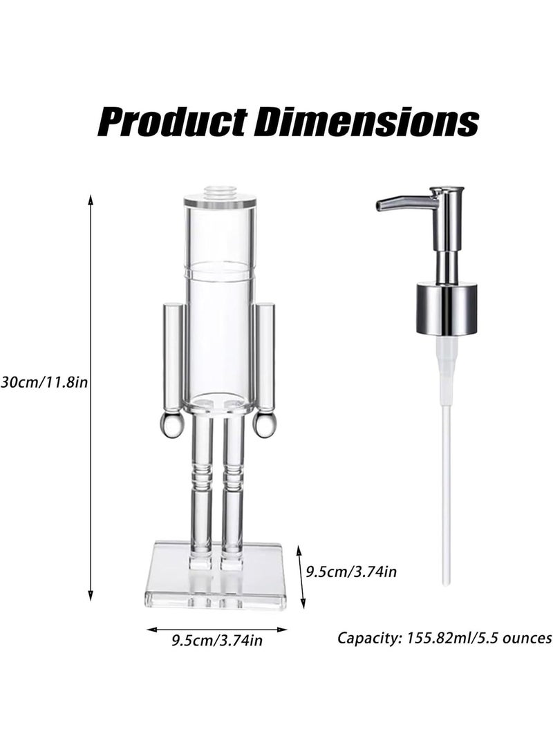 NANAO Nutcracker Soap Dispenser, Decorative Refillable  Hand Soap Bottle, Transparent Acrylic Festive Wash Liquid Lotion Pump for Holiday Bathroom & Home Kitchen Accessories Decor Gifts - Image 5