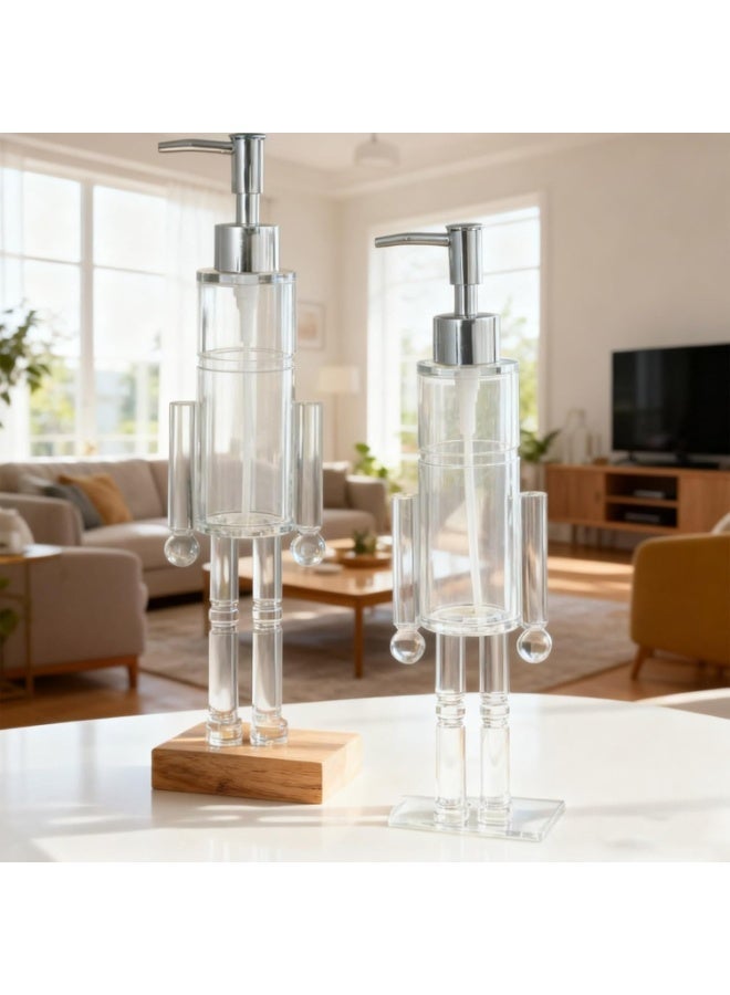 NANAO Nutcracker Soap Dispenser, Decorative Refillable  Hand Soap Bottle, Transparent Acrylic Festive Wash Liquid Lotion Pump for Holiday Bathroom & Home Kitchen Accessories Decor Gifts - Image 2