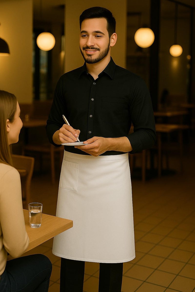 Switchon Polyester Waist Multipurpose Free Size unisex Apron - Proudly Made in India (White_Plain) - Image 5