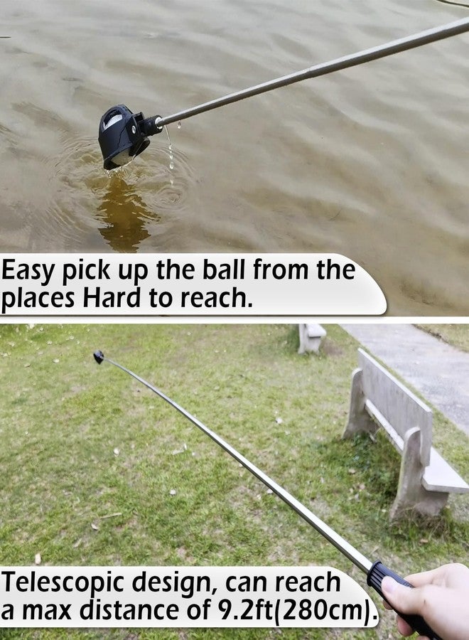 Famgee Portable Retractable Stainless Steel Golf Ball Retriever Telescopic Pick Up Scoop Saver Automatic Locking Shaft Tool with Golf Ball Grabber for Putter Extended Length 9 Ft - Image 5