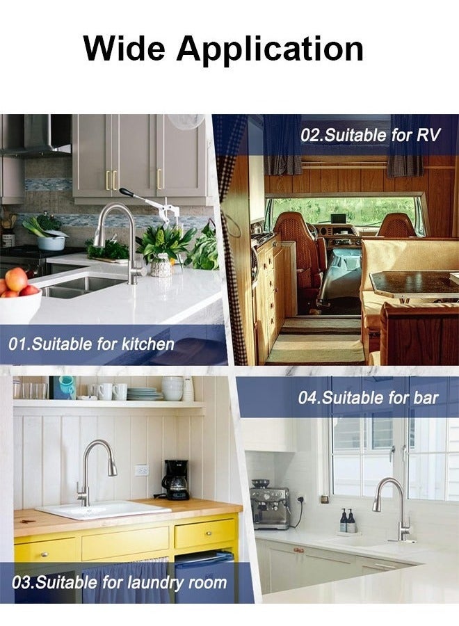 YelaJoy Kitchen Faucet Mixer with Pull Down Sprayer Brushed Nickel, Kitchen Tap with 3 Water Modes for Sink, Single Handle High Arc Kitchen Faucets Stainless Steel - Image 5