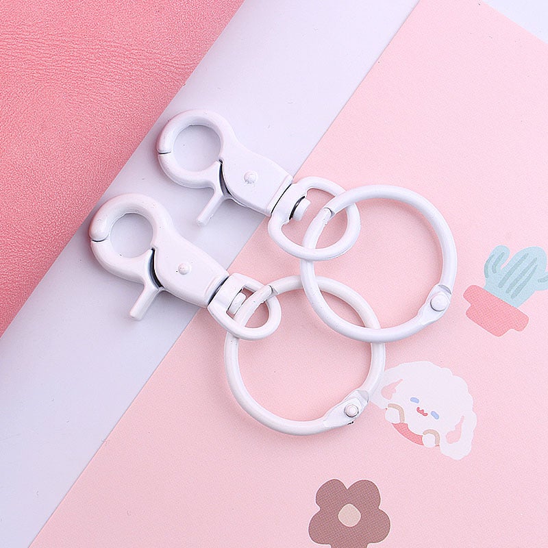Colorful Painted Keychain Clasp Jewelry White 