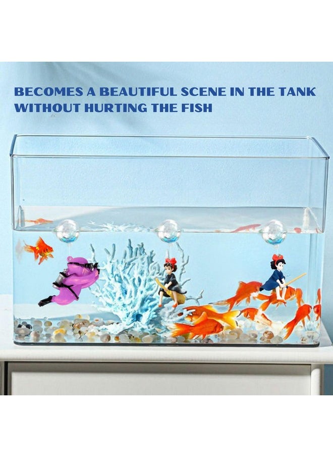 VAYINATO (Pack Of 2) Floating Little Witch & Diver (Random Color) Aquarium Decorations Landscaping Fish Tank Toy - Cute And Lifelike Ornaments For A Magical Underwater World By Petzlifeworld  - Image 2