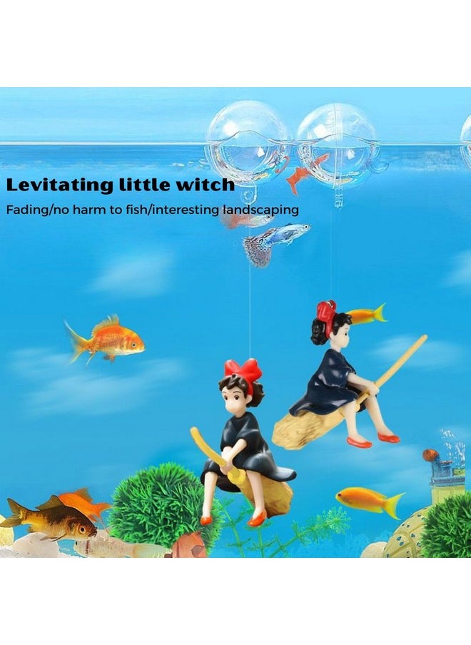 VAYINATO (Pack Of 2) Floating Little Witch & Diver (Random Color) Aquarium Decorations Landscaping Fish Tank Toy - Cute And Lifelike Ornaments For A Magical Underwater World By Petzlifeworld  - Image 4