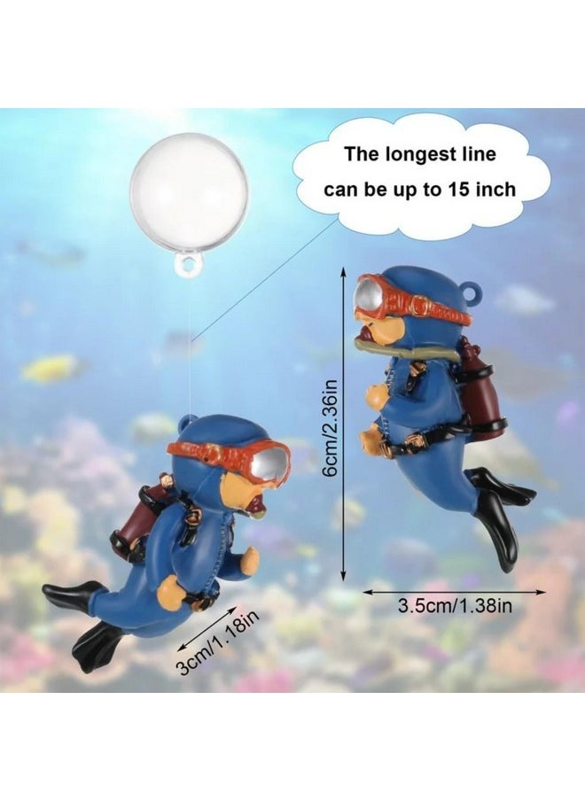VAYINATO (Pack Of 2) Floating Little Witch & Diver (Random Color) Aquarium Decorations Landscaping Fish Tank Toy - Cute And Lifelike Ornaments For A Magical Underwater World By Petzlifeworld  - Image 5