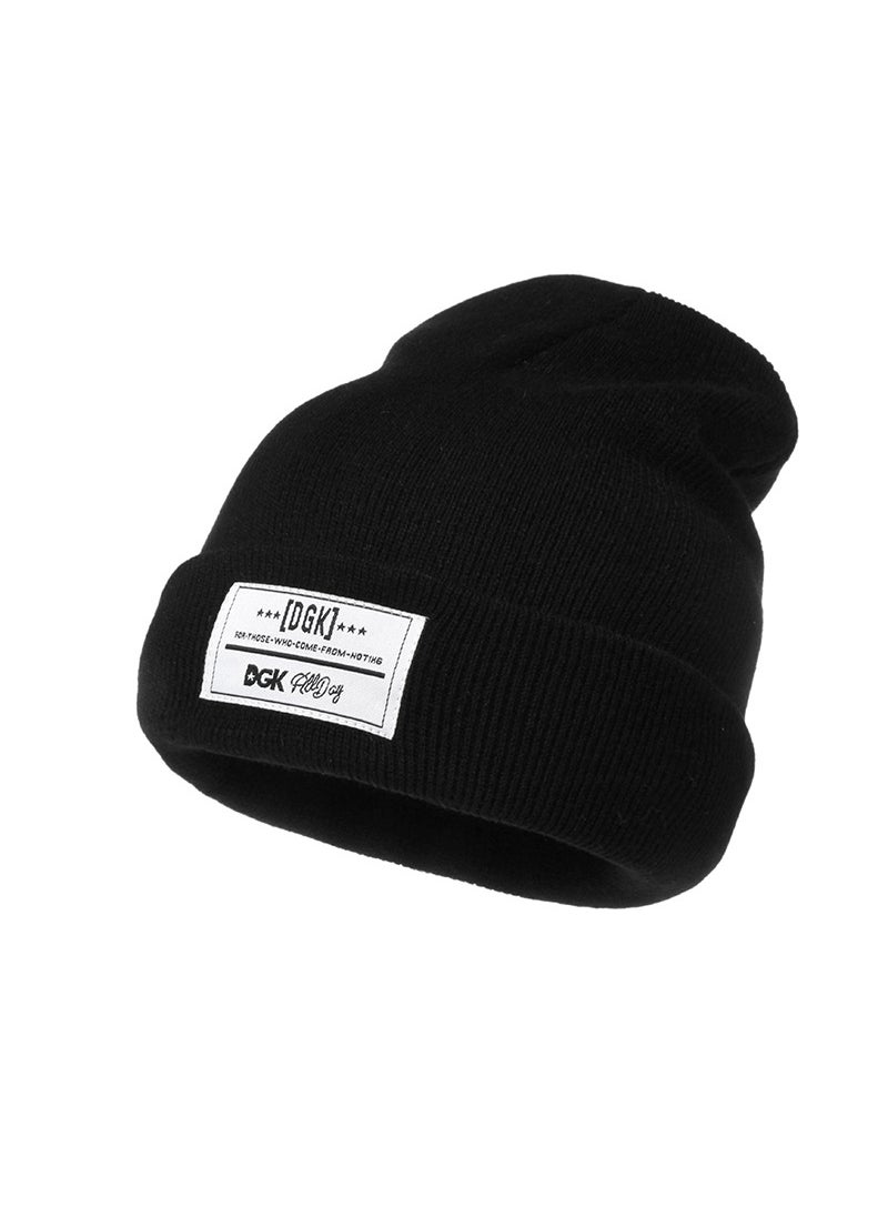 Generic - Foreign trade new ski warm autumn and winter pullover knitted hat DGK letter wool hat mens and womens beanie hat Beige - Image 1