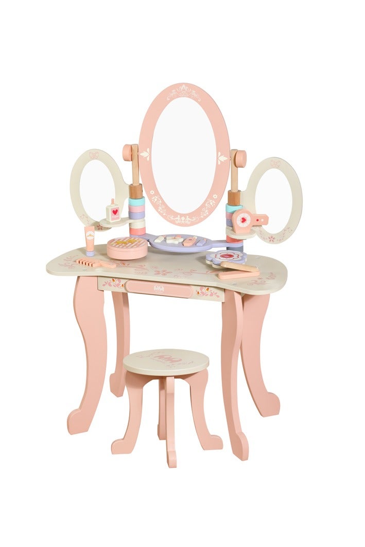 Wooden Dressing Table and Chair With Children Toys - Image 1