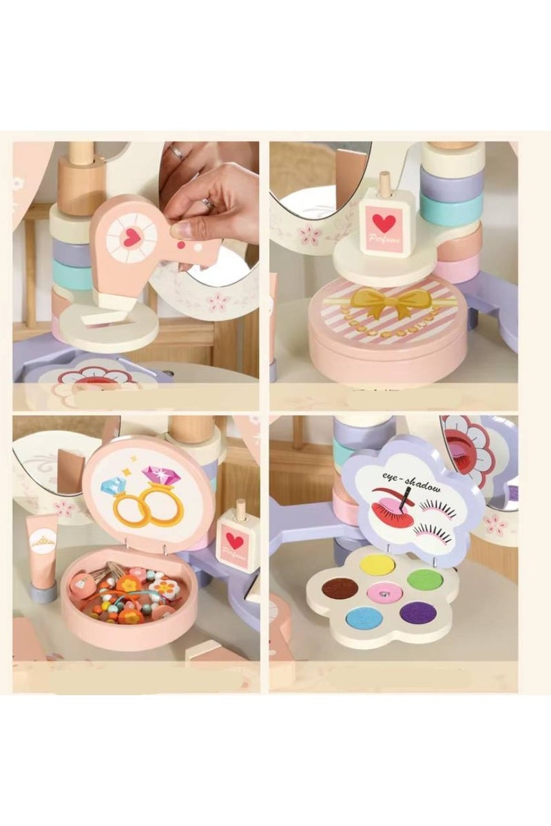 Wooden Dressing Table and Chair With Children Toys - Image 5