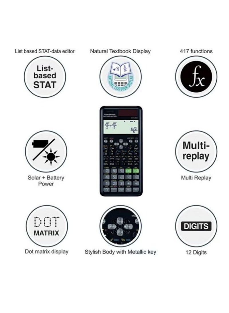 Fx-991Es Plus 2nd Edition Scientific Calculator Black - Image 5