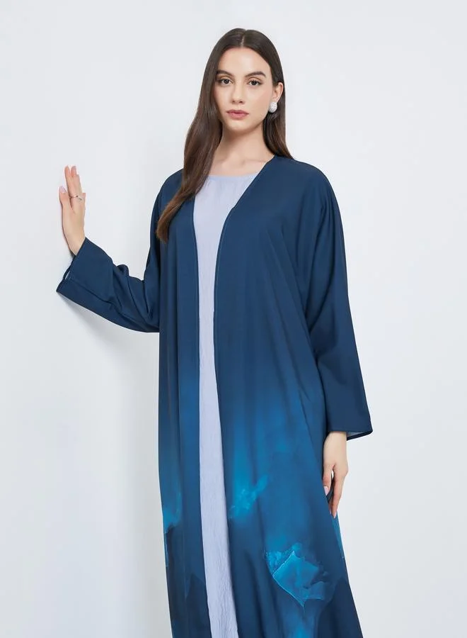 تايك تو Take Two Tie-Dye Open Front Abaya