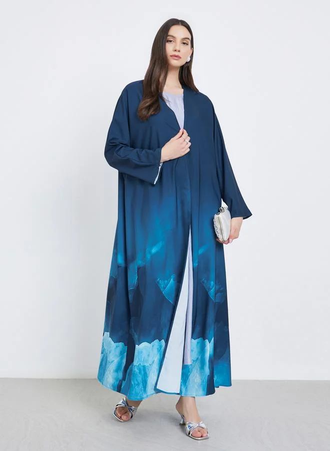 Take Two Take Two Tie-Dye Open Front Abaya