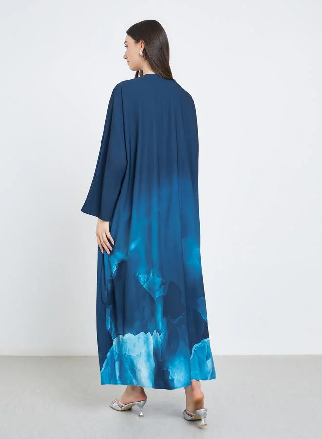 Take Two Tie-Dye Open Front Abaya