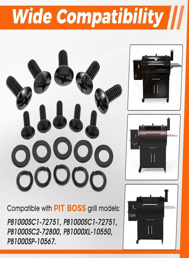 Lemfema Grill Screws Replacement Kit, Compatible with Pit Boss PB1000SC1, PB1000SC2, PB1000XL, PB1000SP Grills, Includes Screw Set 1/4'' *15mm(24pcs), Screw 5/32" *12mm(14pcs) - Image 4