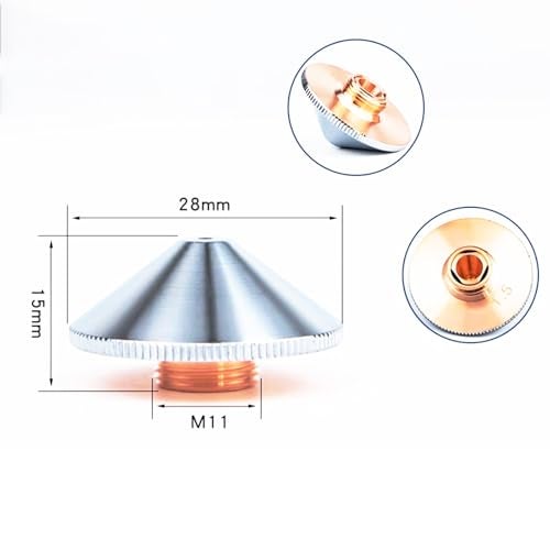 YumiDaya Laser Cutting Nozzlefor Fiber Laser Cutting Head Dia28mmFiber Laser Nozzle Single LayerDouble Layer D28 H15 M11 Caliber 1060 Double 12 5pcs - Image 3