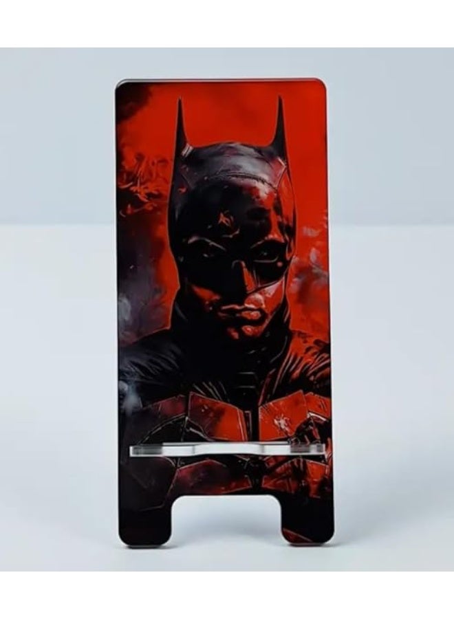 Phone Stand, Dark Knight Design, Decorative Mobile Device Holder, Red and Black - Image 2