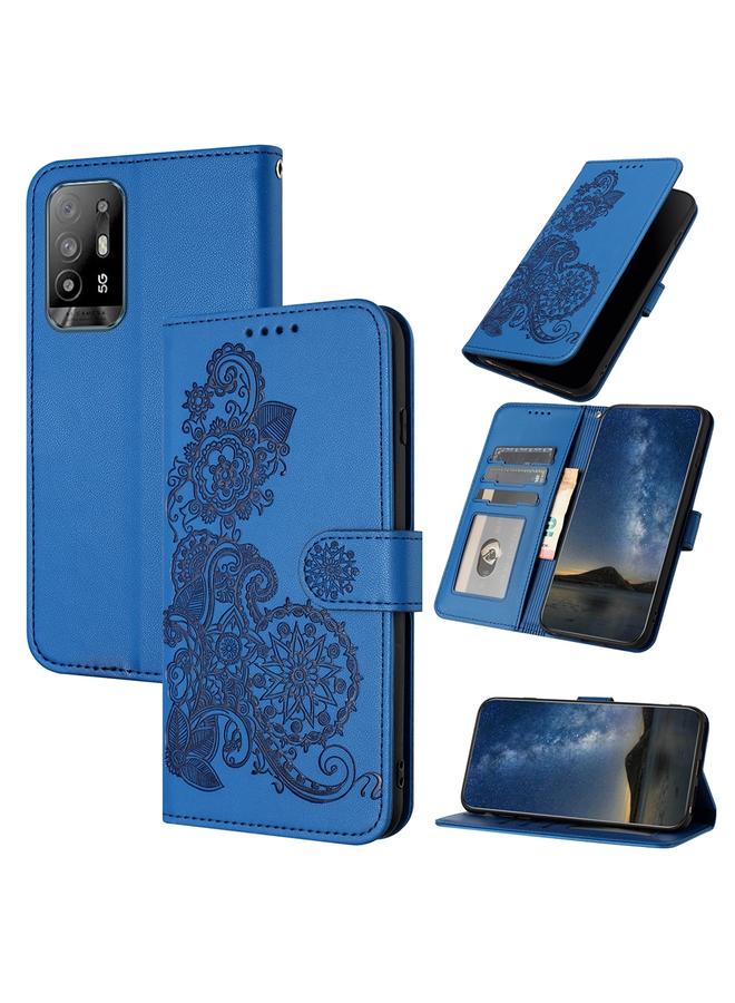S-TOP Case For OPPO A94 5G Datura Flower Embossed Flip Leather Phone Case - Image 1