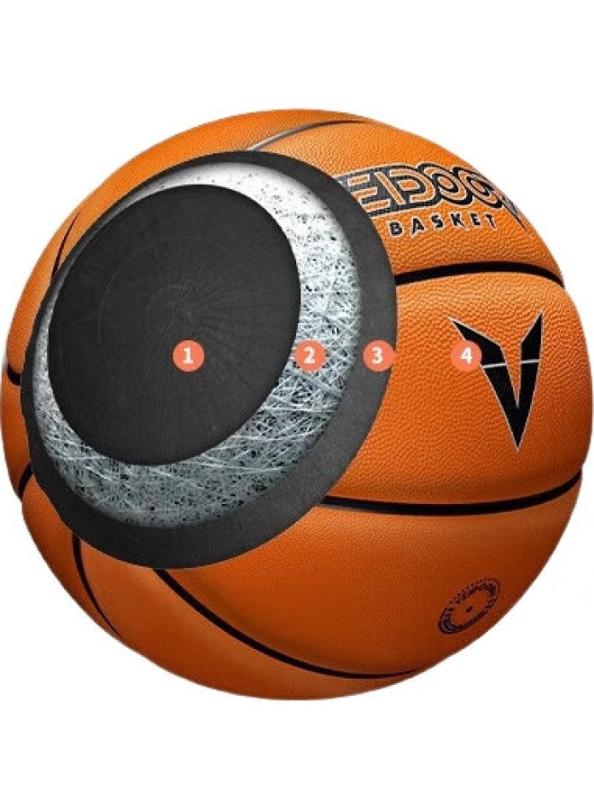 VEIDOORN Standard Competition Pu Leather Ball For Adults, Indoor And Outdoor Youth, Students, Middle School Entrance Exam, Size 7 Basketball, Breakthrough - Image 3