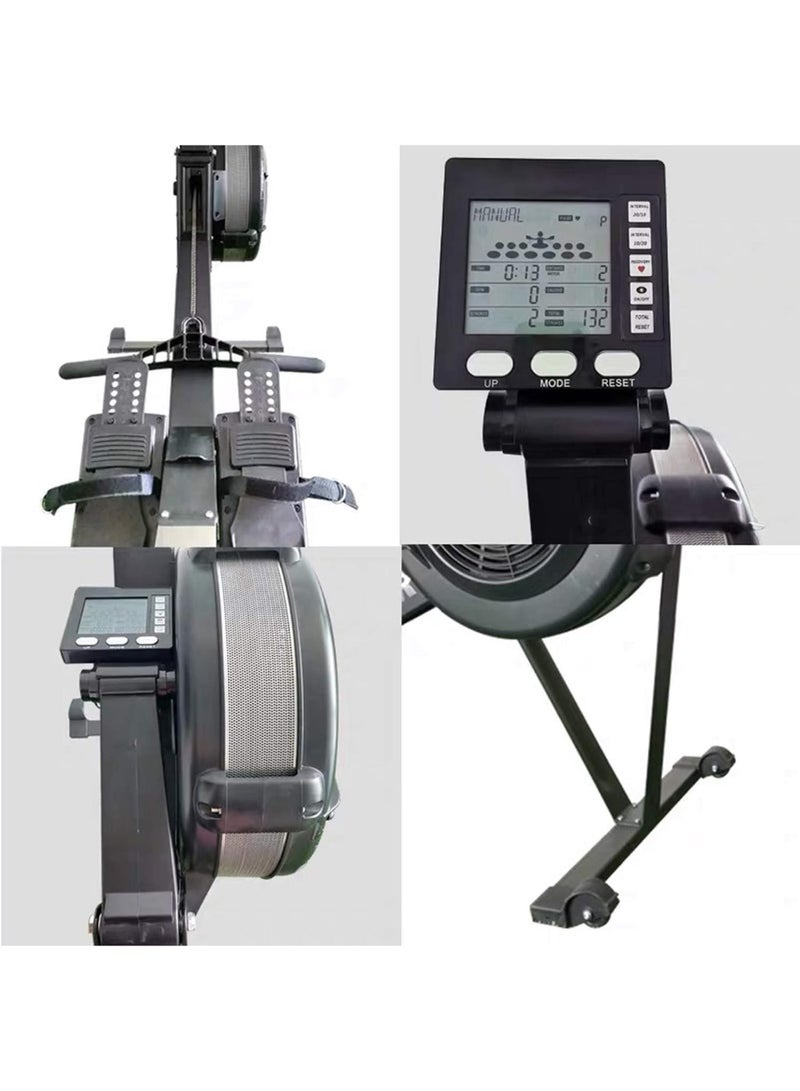 سبورت كيو جهاز روينج ماشين Air Rower احترافي بمقاومة هوائية، شاشة رقمية LCD، قابل للطي والتخزين، يتحمل 200 كجم، لياقة وكارديو وتمرين كامل للجسم - Image 5