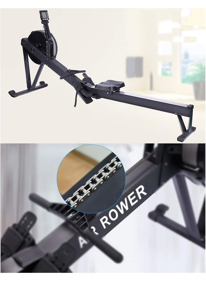 سبورت كيو جهاز روينج ماشين Air Rower احترافي بمقاومة هوائية، شاشة رقمية LCD، قابل للطي والتخزين، يتحمل 200 كجم، لياقة وكارديو وتمرين كامل للجسم - Image 4