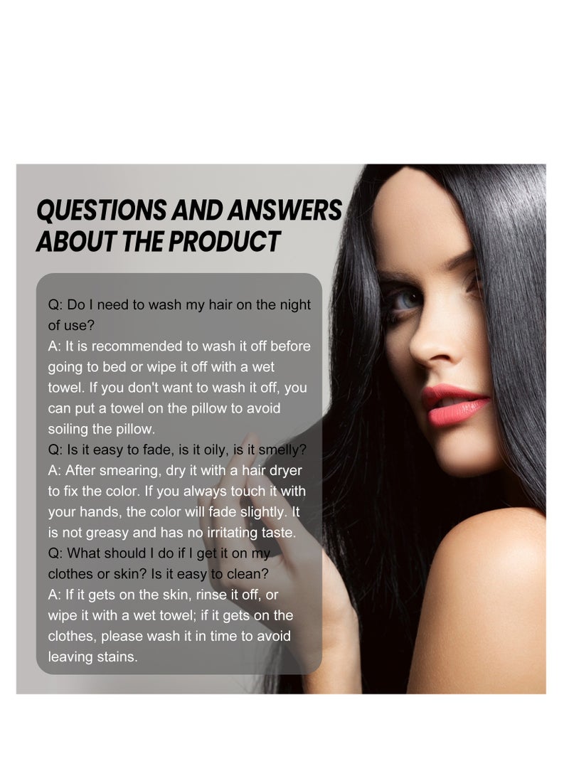 إيلهو 20 مل، صالون شعر نباتي للاستعمال مرة واحدة، قابل للغسل، غير ضار، بديل للشعر، لون أسود بني، عصا تغطية شعر بيضاء سريعة - Image 3