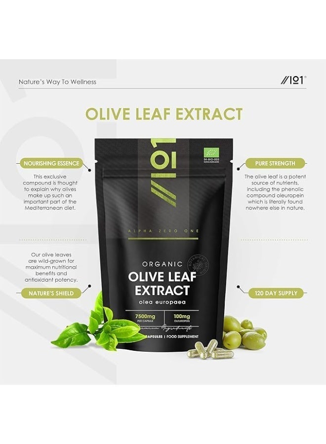 ALPHA01 Organic Olive Leaf Extract 7500mg – Supports Immune & Heart Health, 120 Capsules - Image 5