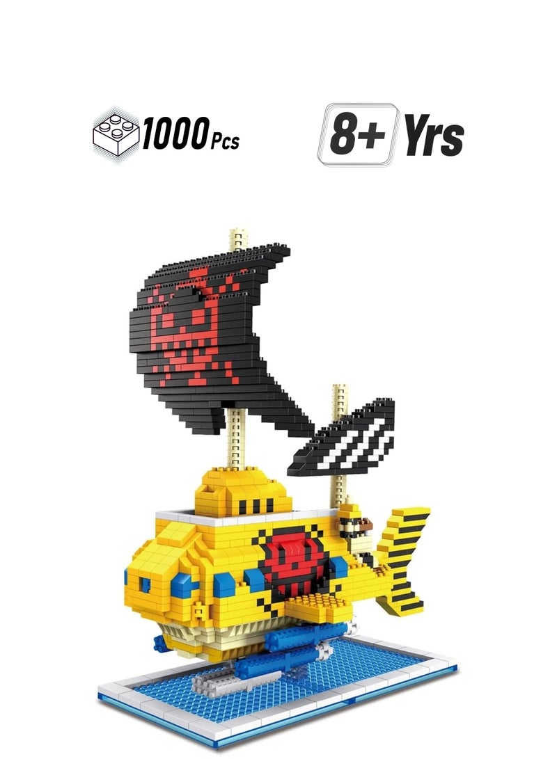 general Pirate Ship Model OP Anime DIY 3D Miniature Building Block Set, Mini Building Block Playset, Toys for Teen Fans, Birthday Gift Souvenir - Image 1