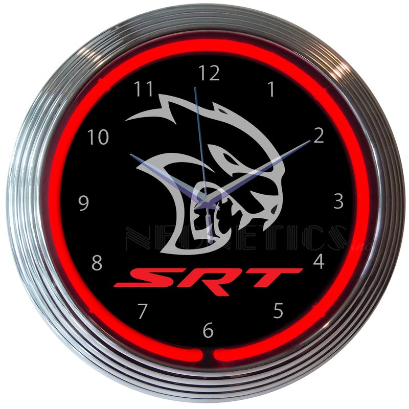 Neonetics Dodge Hellcat SRT Neon Clock - Image 5
