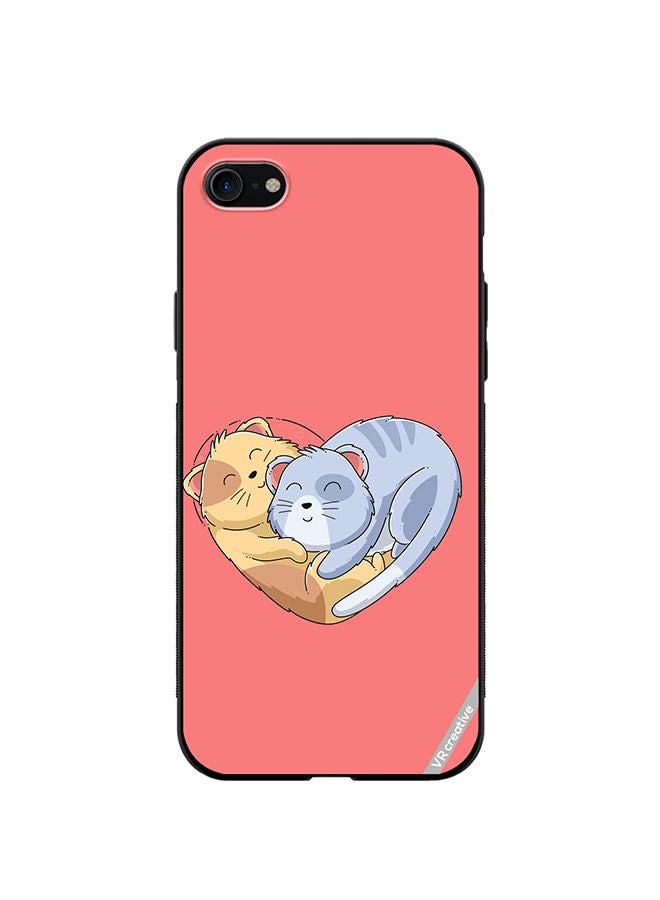 VR CREATIVE Protective Case Cover For Apple iPhone SE (2022) Klover Cat Design Multicolour - Image 1