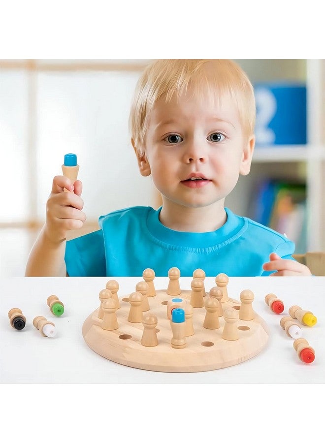 Super Toy Wooden Memory Chess Color Matching Game Multi Player Family Board Games For Kids And Adults, Learning Educational Toy For Toddler 3 4 5 6 7 8+ Year Old, Birthday Gift For Boy Girl - Image 4