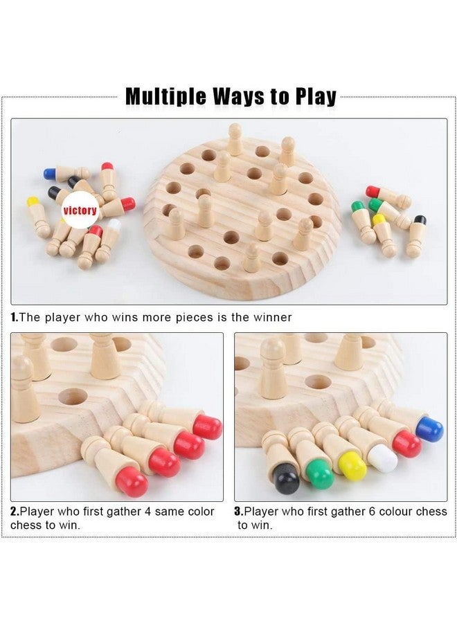 Super Toy Wooden Memory Chess Color Matching Game Multi Player Family Board Games For Kids And Adults, Learning Educational Toy For Toddler 3 4 5 6 7 8+ Year Old, Birthday Gift For Boy Girl - Image 3