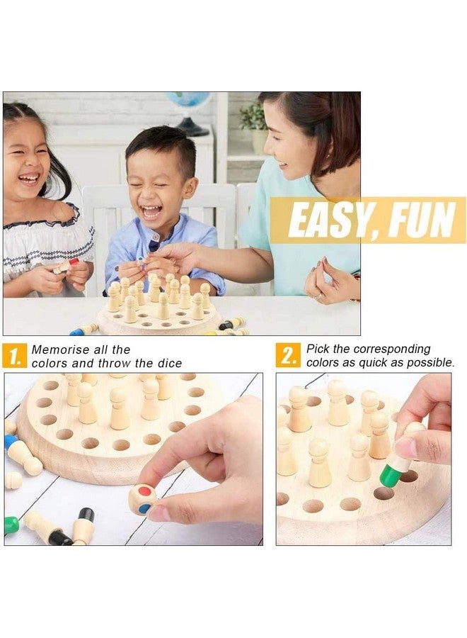 Super Toy Wooden Memory Chess Color Matching Game Multi Player Family Board Games For Kids And Adults, Learning Educational Toy For Toddler 3 4 5 6 7 8+ Year Old, Birthday Gift For Boy Girl - Image 2