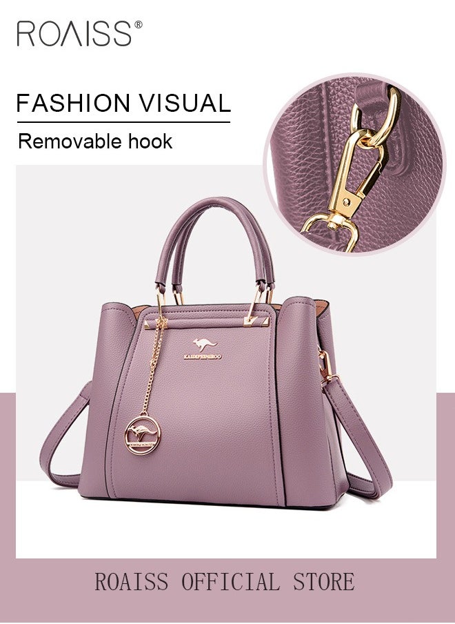 roaiss Leather Women Shoulder Bag Women's Handbag Elegant Patent Leather Bag Waterproof Handbag Shoulder Bag Women Large Capacity Bag  - Image 5
