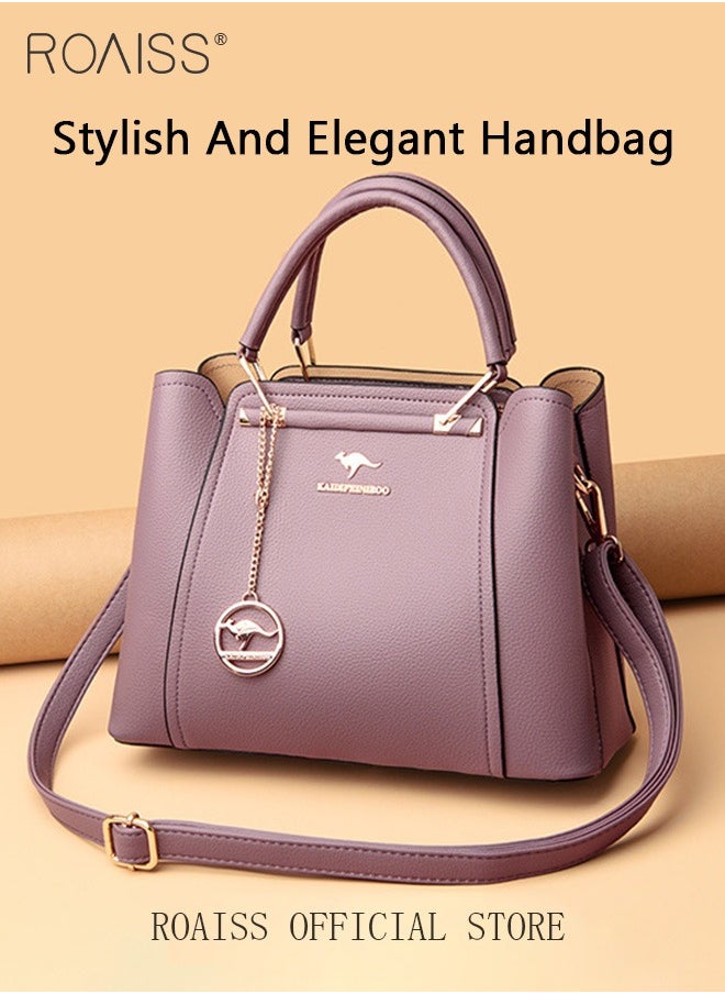 roaiss Leather Women Shoulder Bag Women's Handbag Elegant Patent Leather Bag Waterproof Handbag Shoulder Bag Women Large Capacity Bag  - Image 1
