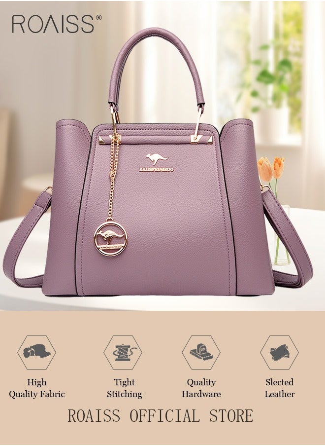 roaiss Leather Women Shoulder Bag Women's Handbag Elegant Patent Leather Bag Waterproof Handbag Shoulder Bag Women Large Capacity Bag  - Image 3