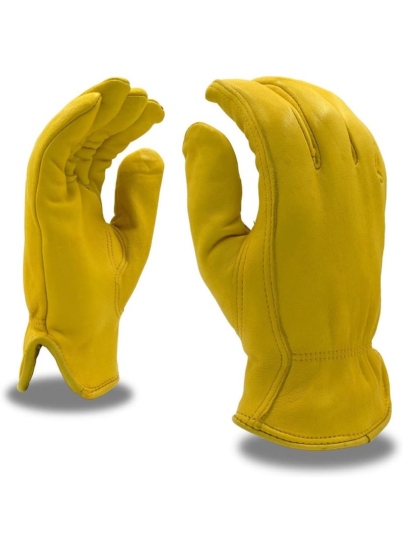 Cordova Cordova 90501 Premium Grain Deerskin Driver Gloves Thinsulate Lined Shirred Elastic Back Keystone Thumb Large 12Pack  - Image 3