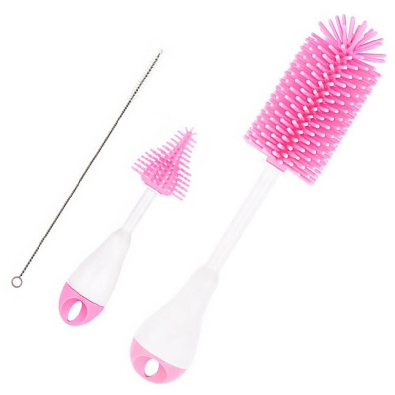 Baby Bottle Cleaning Brush Set with Handle Non Slip Grip for Pacifiers and Straws Easy to Clean - Image 2