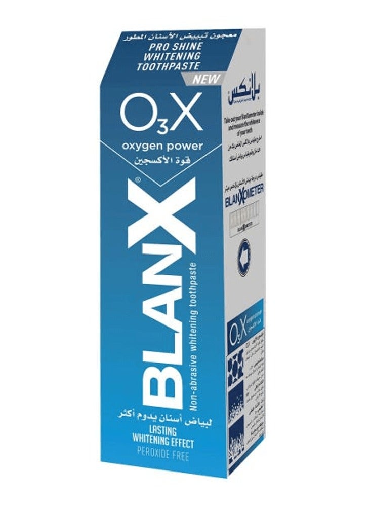 Blanx O3X Oxygen Power Non-Abrasive Pro-Shine Whitening Toothpaste - 75 ml - Image 2